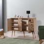 Hanah Home Mega-731 Consola Roble Sonoma, 120x90cm, Tablero Partículas Melamina, Patas Carpe, Mueble Salón Diseño